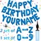 76pcs Happy Birthday Balloon Banner – Blue 16" Mylar Foil Letters, Includes 2 Sets A-Z, 0-9 Numbers, “HAPPY BIRTHDAY” Letters & Balloon Pump – Personalized Birthday Party Decorations